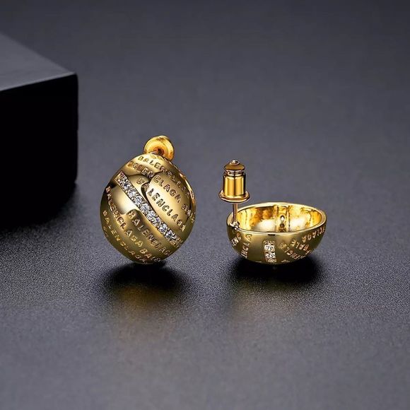 💎146💎 Beautiful Earrings 24k Gold Plated & Cubic Zirconium CZ - Picture 6 of 13